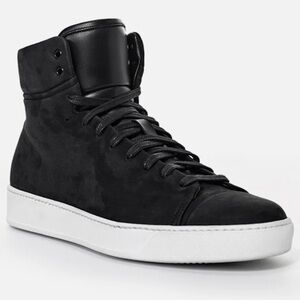 John Elliott Calfskin Leather High Top Sneakers